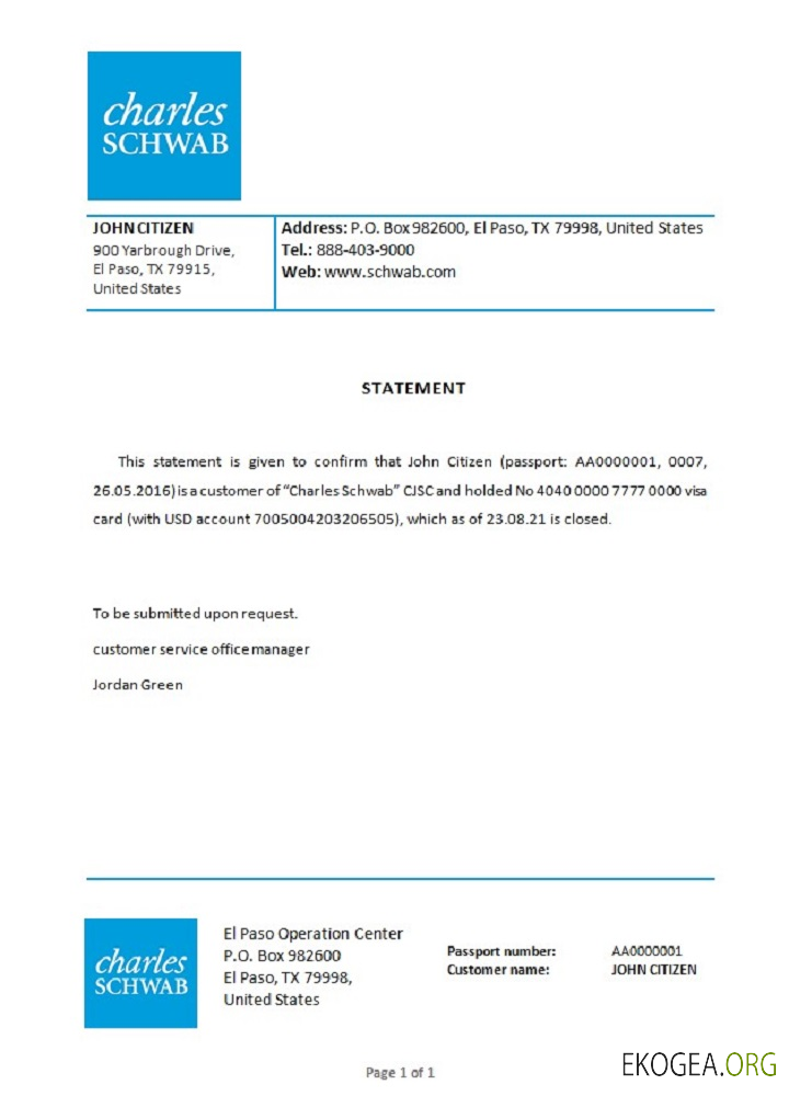 Référence USA , Charles Schwab , closure